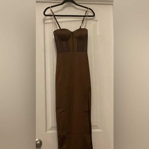 Strap, Side Split Corset Midi Dress Size XS by Meshki - Picture 4 of 4